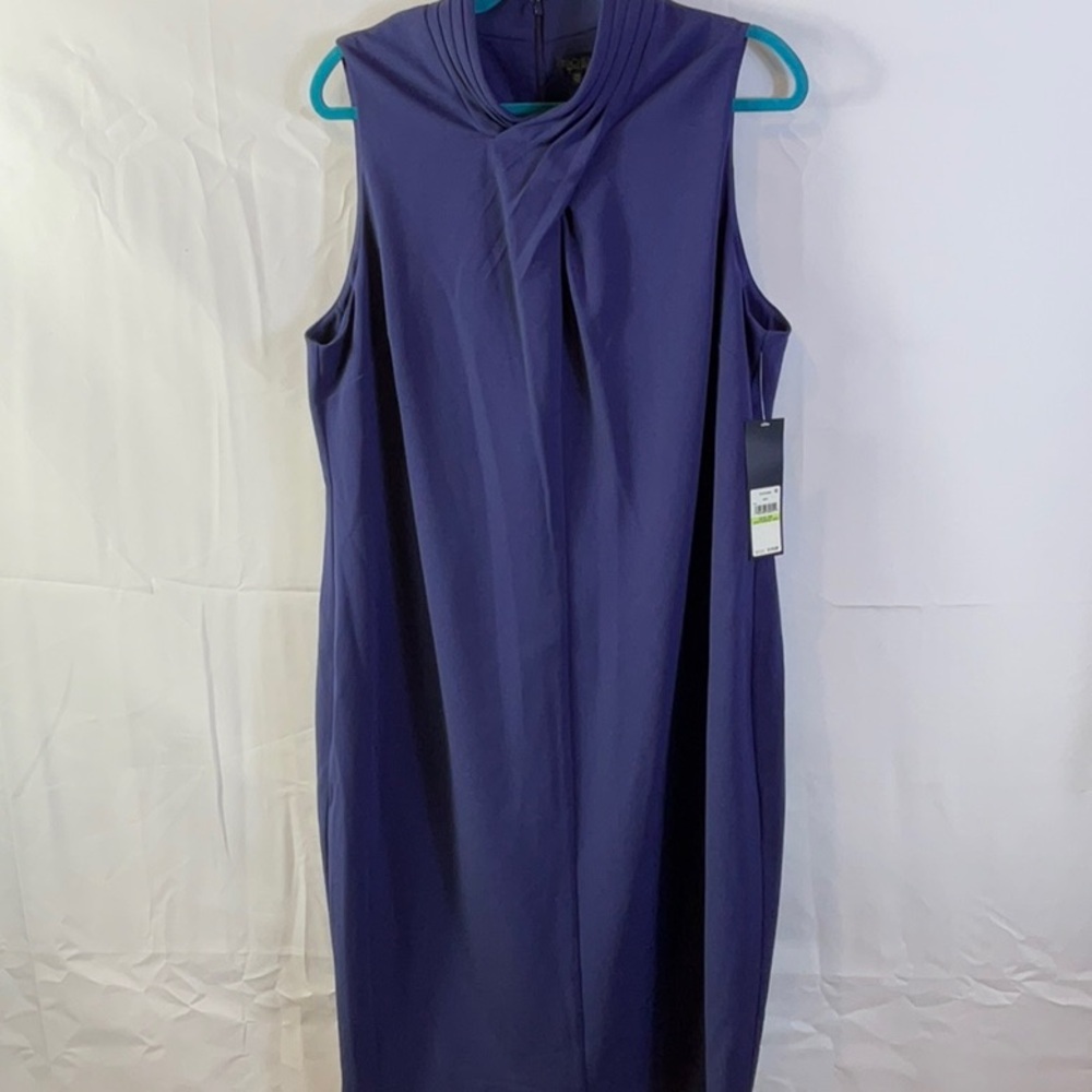 Rachel Roy Navy Blue Long Midi Sleeveless Dress Zipper Back Size 18W